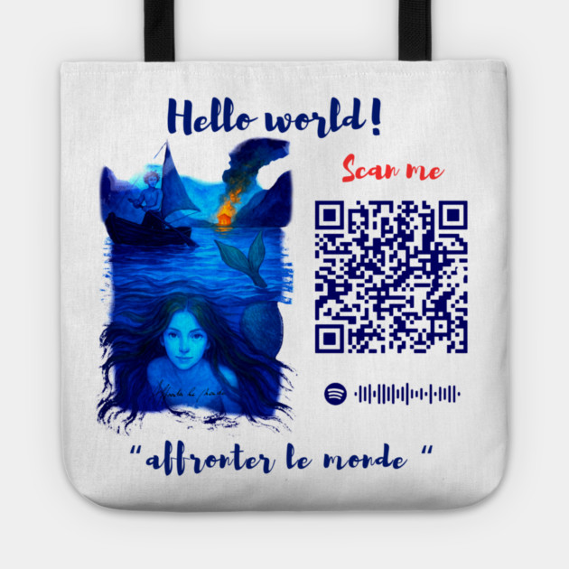 Affronter Le Monde Merch Drop Mermaid Song QR Code Link Tote by Art4Music