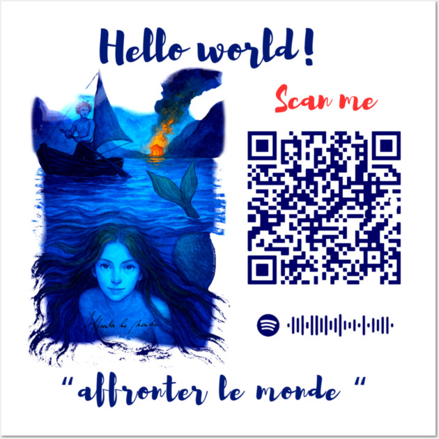 Affronter Le Monde Merch Drop Mermaid Song QR Code Link Wall Art by Art4Music