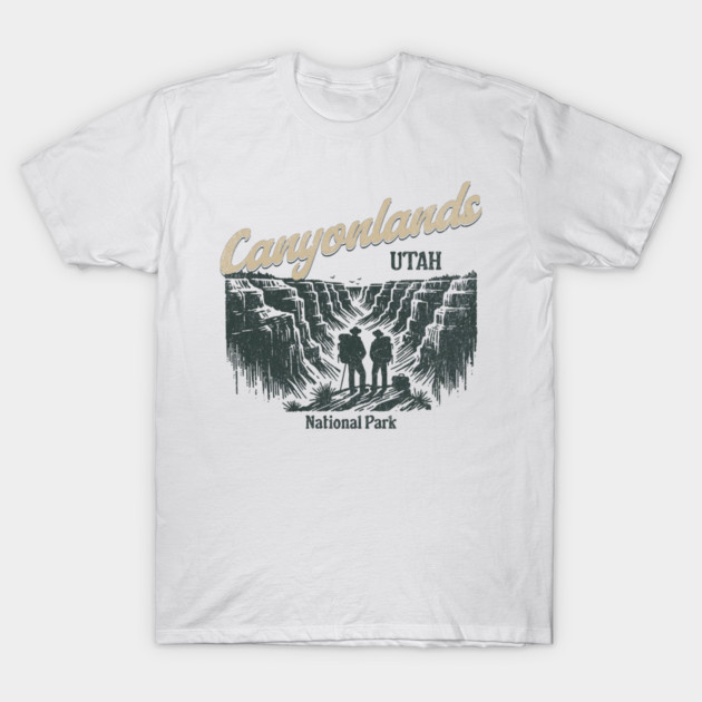 Canyonlands National Park Vintage Hiker, Utah Souvenir Design T-Shirt by Pixel Threads 