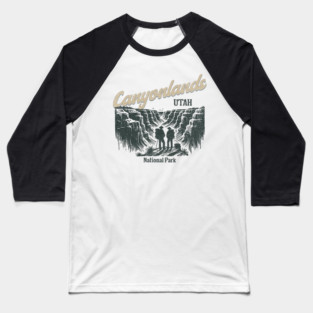 Canyonlands National Park Vintage Hiker, Utah Souvenir Design Baseball T-Shirt