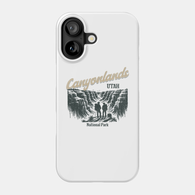 Canyonlands National Park Vintage Hiker, Utah Souvenir Design Phone Case by Pixel Threads 