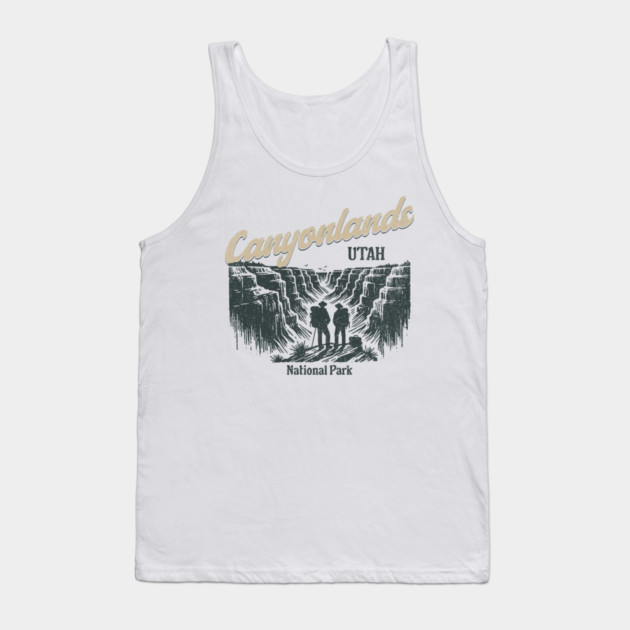 Canyonlands National Park Vintage Hiker, Utah Souvenir Design Tank Top by Pixel Threads 