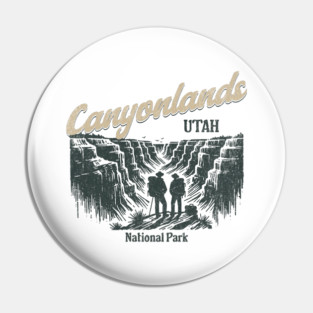 Canyonlands National Park Vintage Hiker, Utah Souvenir Design Pin