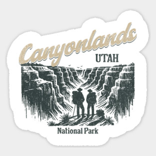Canyonlands National Park Vintage Hiker, Utah Souvenir Design Sticker