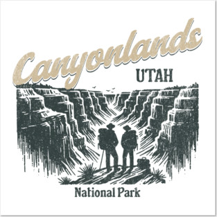 Canyonlands National Park Vintage Hiker, Utah Souvenir Design Posters and Art