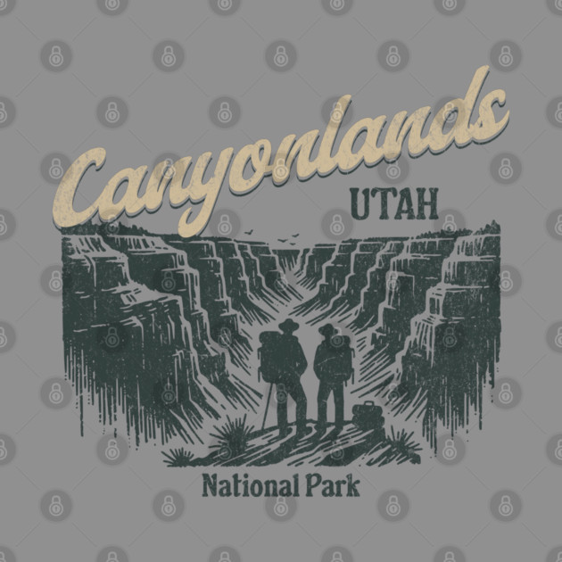 Canyonlands National Park Vintage Hiker, Utah Souvenir Design by Pixel Threads 