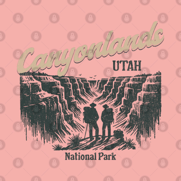 Canyonlands National Park Vintage Hiker, Utah Souvenir Design by Pixel Threads 