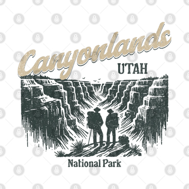 Canyonlands National Park Vintage Hiker, Utah Souvenir Design by Pixel Threads 