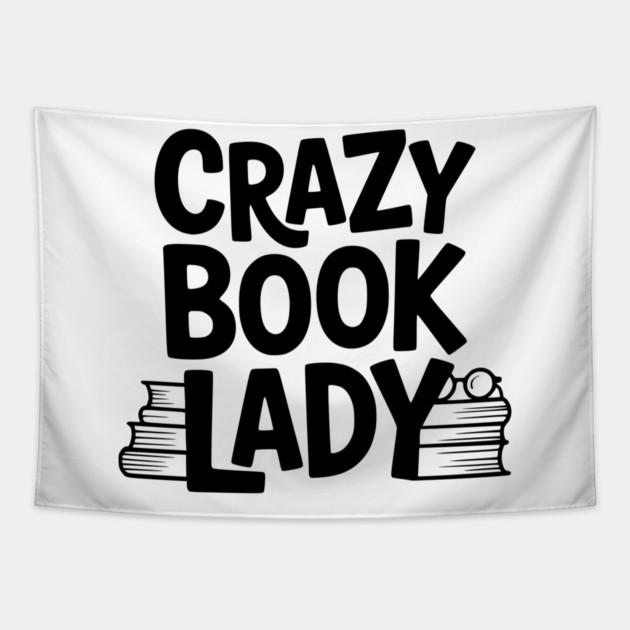 Crazy Book Lady Tapestry by Frank Ring