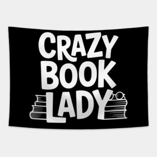Crazy Book Lady Tapestry