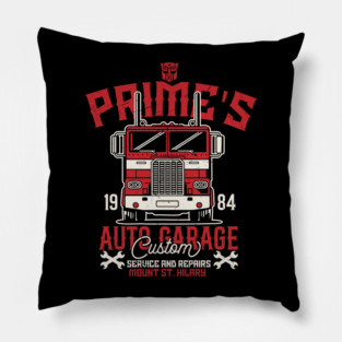 Prime's Auto garage Pillow