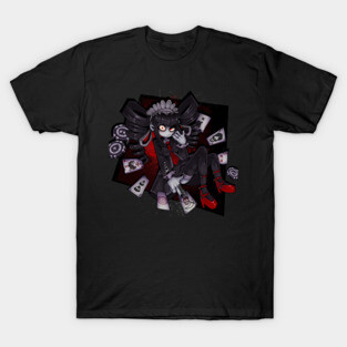 Celestia Ludenberg mistress of deceit with background T-Shirt