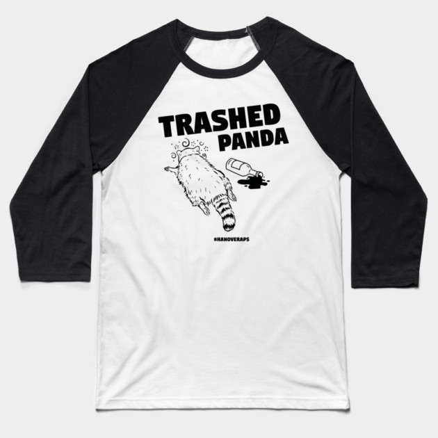 Trashed Panda Drunk Raccon Baseball T-Shirt by celestial_artworks