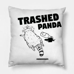 Trashed Panda Drunk Raccon Pillow