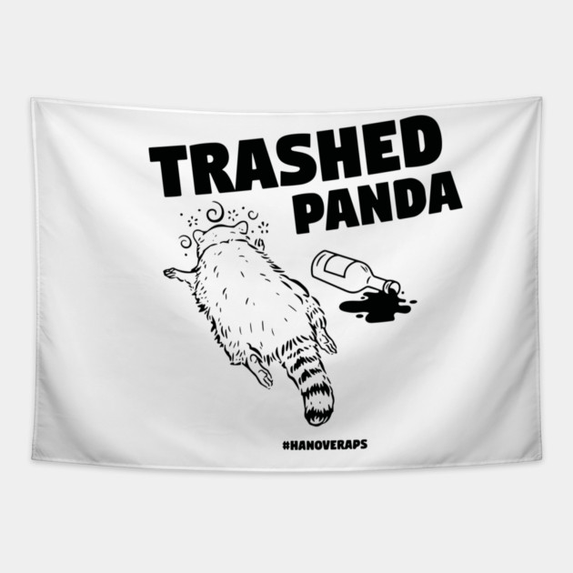 Trashed Panda Drunk Raccon Tapestry by celestial_artworks