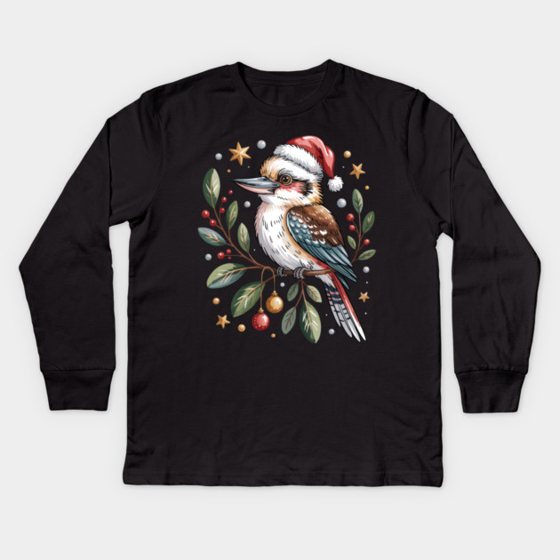 Xmas-Kookaburra Kids Long Sleeve T-Shirt by JessArty