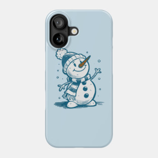 Cute Retro Snowman Winter Cartoon Cozy Seasonal Art Phone Case