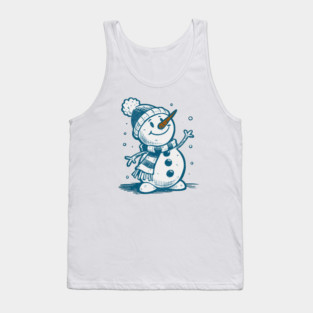 Cute Retro Snowman Winter Cartoon Cozy Seasonal Art Tank Top