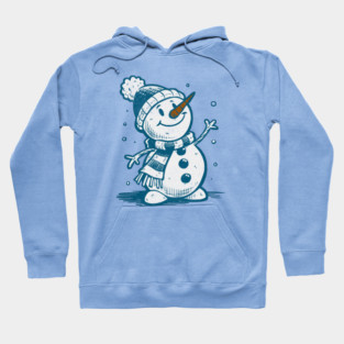 Cute Retro Snowman Winter Cartoon Cozy Seasonal Art Hoodie