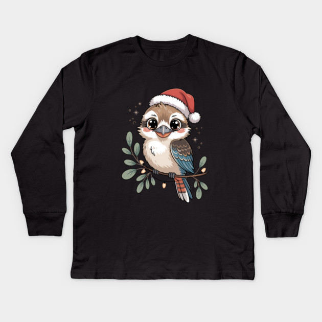 Xmas-Kookaburra Kids Long Sleeve T-Shirt by JessArty