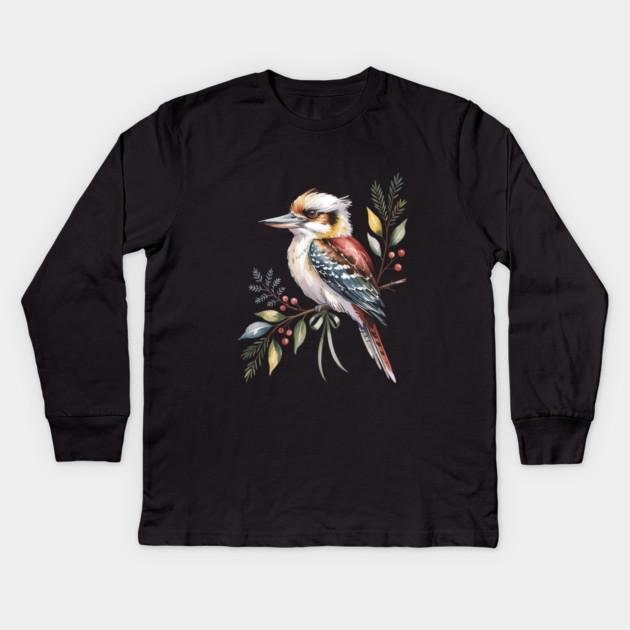 Xmas-Kookaburra Kids Long Sleeve T-Shirt by JessArty