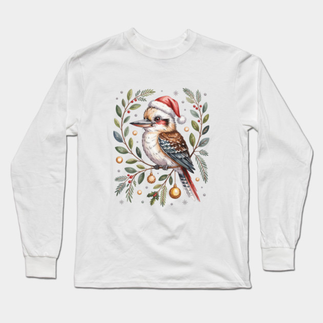 Xmas-Kookaburra Long Sleeve T-Shirt by JessArty