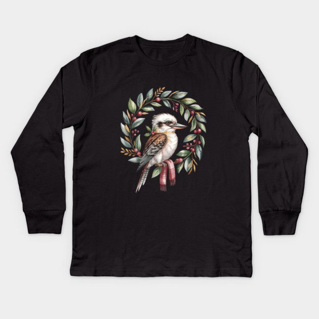 Xmas-Kookaburra Kids Long Sleeve T-Shirt by JessArty
