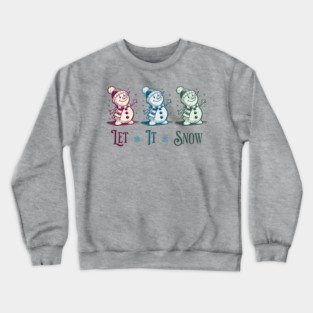 Cute Let It Snow Retro Snowman Winter Cartoon Art Crewneck Sweatshirt