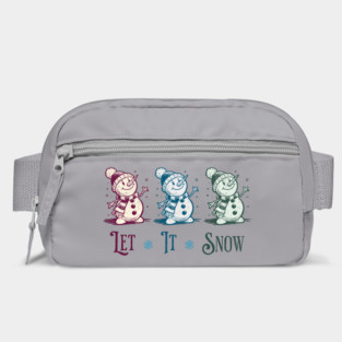 Cute Let It Snow Retro Snowman Winter Cartoon Art Bag