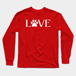 Love for Pets - Paw Print Heart Long Sleeve T-Shirt