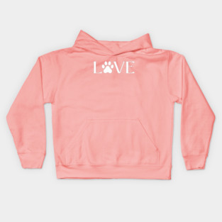 Love for Pets - Paw Print Heart Kids Hoodie
