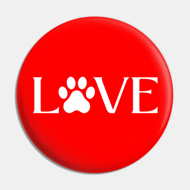 Love for Pets - Paw Print Heart Pin by Creatifly Graphic Tees