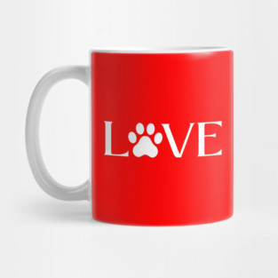 Love for Pets - Paw Print Heart Mug