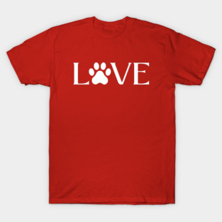 Love for Pets - Paw Print Heart T-Shirt