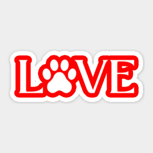 Love for Pets - Paw Print Heart Sticker