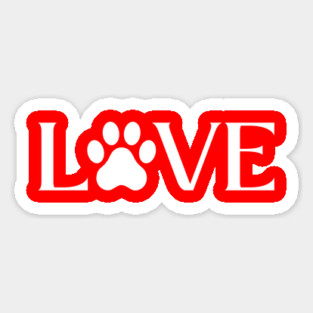 Love for Pets - Paw Print Heart Magnet