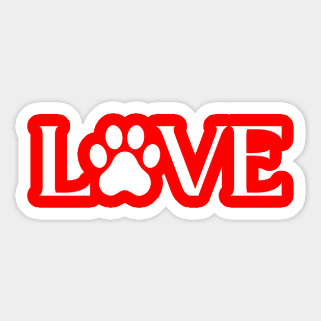 Love for Pets - Paw Print Heart Magnet by Creatifly Graphic Tees