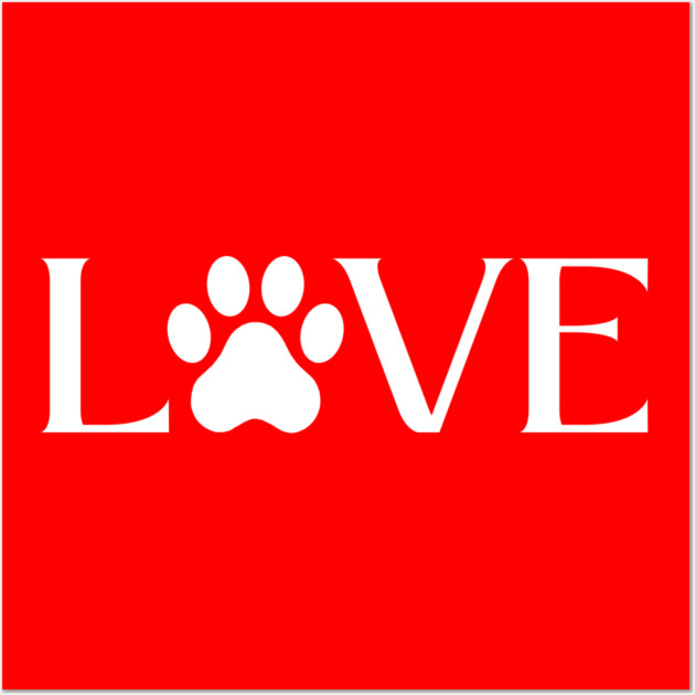 Love for Pets - Paw Print Heart Wall Art by Creatifly Graphic Tees