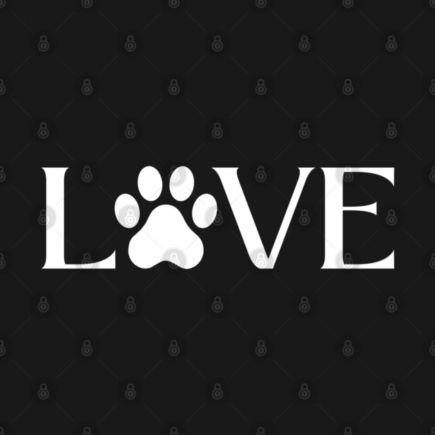 Love for Pets - Paw Print Heart by Creatifly Graphic Tees