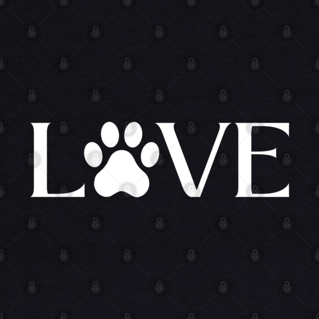 Love for Pets - Paw Print Heart by Creatifly Graphic Tees