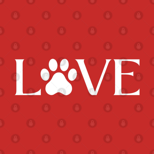 Love for Pets - Paw Print Heart by Creatifly Graphic Tees
