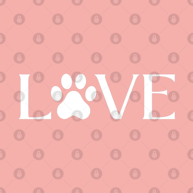 Love for Pets - Paw Print Heart by Creatifly Graphic Tees