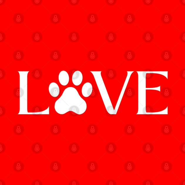 Love for Pets - Paw Print Heart by Creatifly Graphic Tees