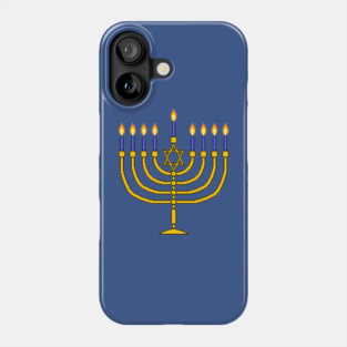 8-bit Hannukah Menorah Phone Case