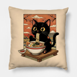 Noodle Time with Cat - Japanese Ramen Lover Pillow