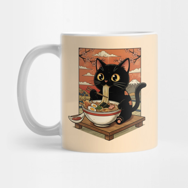 Noodle Time with Cat - Japanese Ramen Lover by Creatifly Graphic Tees