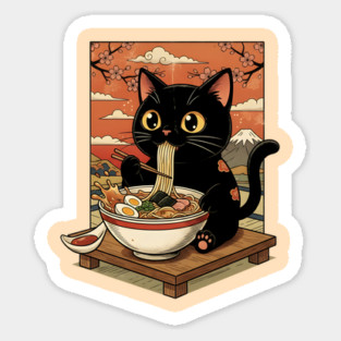 Noodle Time with Cat - Japanese Ramen Lover Magnet