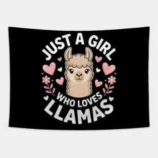 Just A Girl Who Loves Llamas Alpaca Lover Farm Farmhouse Wool Tapestry