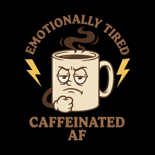 Emotionally Tired Caffeinated AF | Coffee Lovers by ArtistTee ⭐⭐⭐⭐⭐