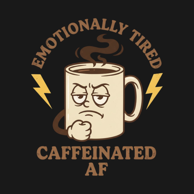 Emotionally Tired Caffeinated AF | Coffee Lovers by ArtistTee ⭐⭐⭐⭐⭐